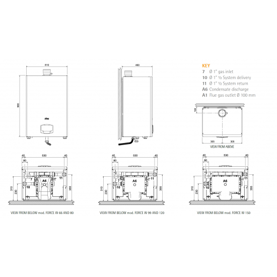 Condensing gas boiler FORCE W 99 (WF) 24 - 100 kW 24 - 100 kW